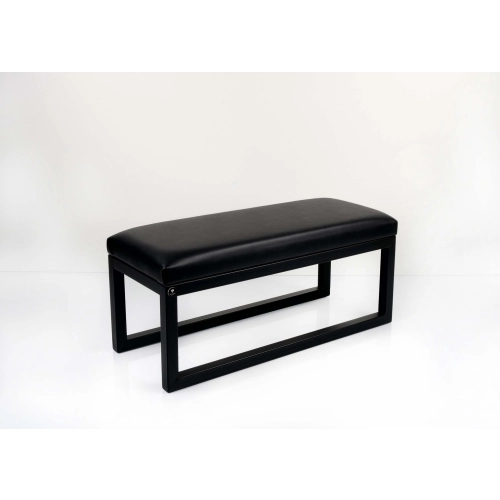 Ławka Pufa Tapicerowana Siedzisko Gładkie Czarny Ekoskóra LGM-19 Rozmiary od 50 cm do 200 cm