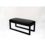 Ławka Pufa Tapicerowana Siedzisko Gładkie Czarny Ekoskóra LGM-19 Rozmiary od 50 cm do 200 cm