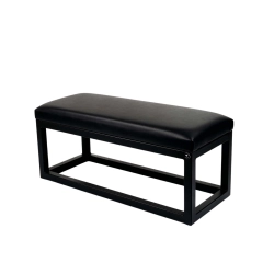 Ławka Pufa Tapicerowana Siedzisko Gładkie Czarny Ekoskóra LGM-22 Rozmiary od 50 cm do 200 cm