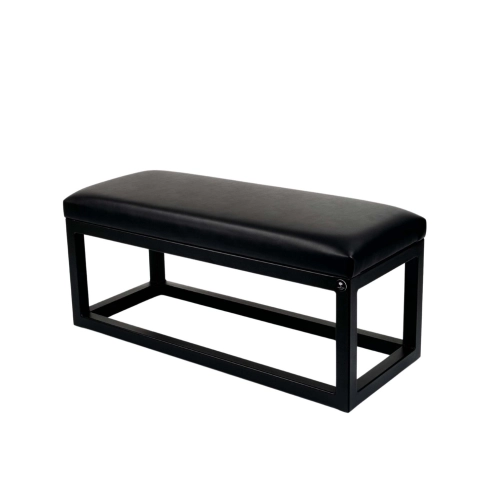 Ławka Pufa Tapicerowana Siedzisko Gładkie Czarny Ekoskóra LGM-22 Rozmiary od 50 cm do 200 cm