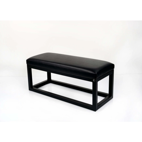 Ławka Pufa Tapicerowana Siedzisko Gładkie Czarny Ekoskóra LGM-22 Rozmiary od 50 cm do 200 cm