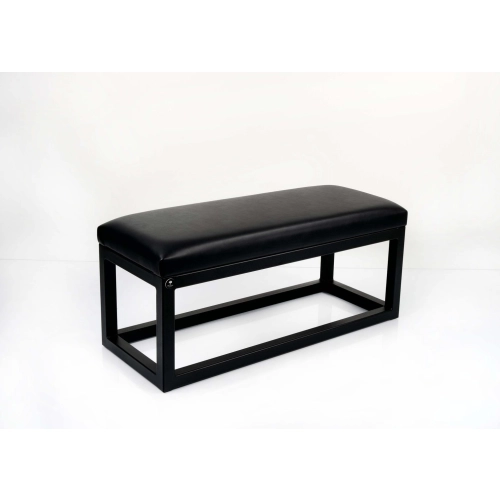 Ławka Pufa Tapicerowana Siedzisko Gładkie Czarny Ekoskóra LGM-22 Rozmiary od 50 cm do 200 cm