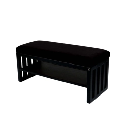 Ławka Pufa Tapicerowana Siedzisko Gładkie Czarny LGM-24 Rozmiary od 50 cm do 200 cm