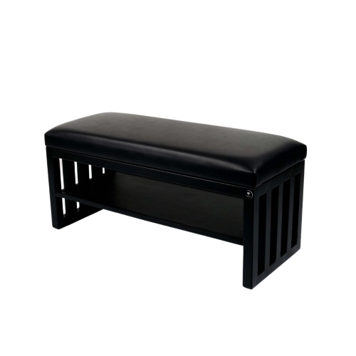 Ławka Pufa Tapicerowana Siedzisko Gładkie Czarny Ekoskóra LGM-24 Rozmiary od 50 cm do 200 cm