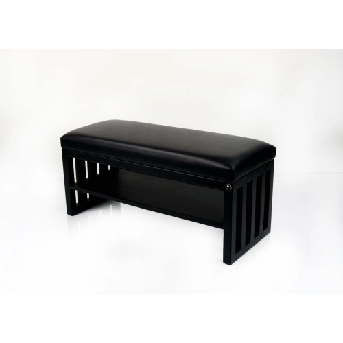 Ławka Pufa Tapicerowana Siedzisko Gładkie Czarny Ekoskóra LGM-24 Rozmiary od 50 cm do 200 cm