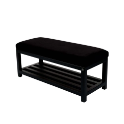 Ławka Pufa Tapicerowana Siedzisko Gładkie Czarny LGM-25 Rozmiary od 50 cm do 200 cm