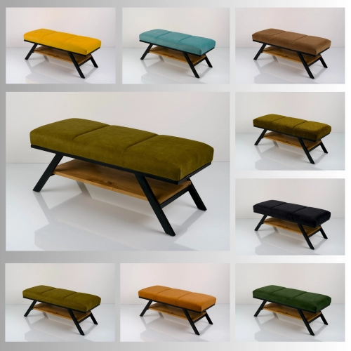 Ławka Tapicerowana Industrialna Tkanina STRONG 09  LGM-483 Rozmiary od 45 cm do 200 cm