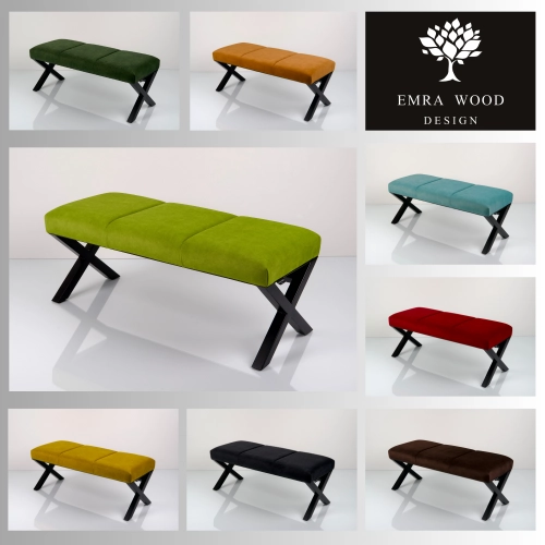 Ławka Tapicerowana Industrialna Tkanina LIKE ME   LGM-485 Rozmiary od 45 cm do 200 cm