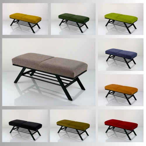 Ławka Tapicerowana Industrialna Tkaniny HOLD ME 14  LGM-492 Rozmiary od 45 cm do 200 cm