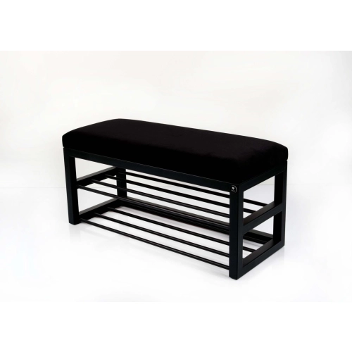 Ławka Pufa Tapicerowana Siedzisko Gładkie Czarny LGM-5 Rozmiary od 50 cm do 200 cm