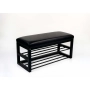 Ławka Pufa Tapicerowana Siedzisko Gładkie Czarny Ekoskóra LGM-5 Rozmiary od 50 cm do 200 cm