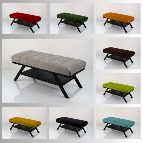Ławka Tapicerowana Industrialna Tkanina   LGM-507 Rozmiary od 45 cm do 200 cm