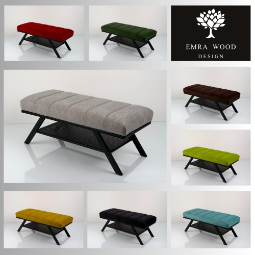 Ławka Tapicerowana Industrialna Tkanina   LGM-507 Rozmiary od 45 cm do 200 cm