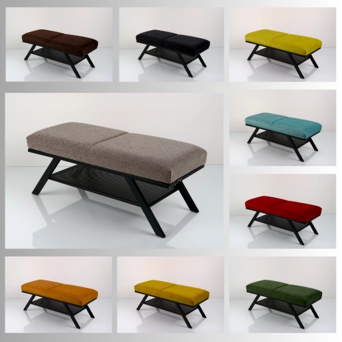 Ławka Tapicerowana Industrialna Tkanina HOLD ME 19  LGM-508 Rozmiary od 45 cm do 200 cm