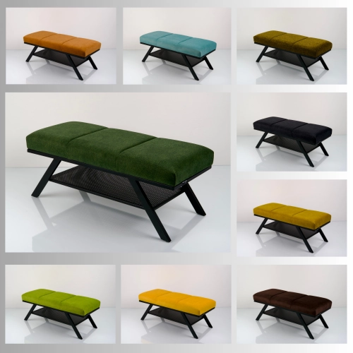 Ławka Tapicerowana Industrialna Tkanina HOLDME 09  LGM-509 Rozmiary od 45 cm do 200 cm
