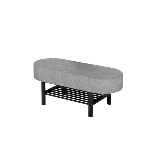 Ławka Pufa Tapicerowana Siedzisko Gładkie Szary LGM-99