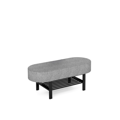 Ławka Pufa Tapicerowana Siedzisko Gładkie Szary LGM-99