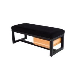 Ławka Pufa LoftTapicerowana Siedzisko Gładkie Czarny Stal LGMS-1 Rozmiary od 50 cm do 200 cm