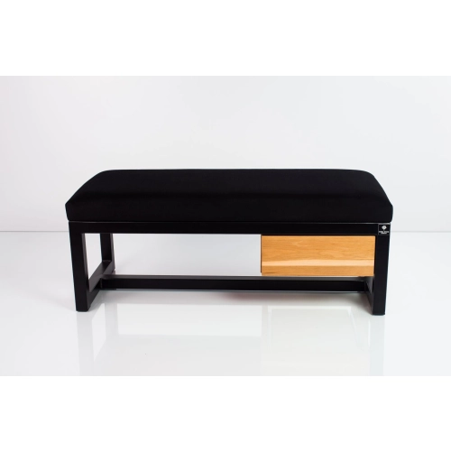 Ławka Pufa LoftTapicerowana Siedzisko Gładkie Czarny Stal LGMS-1 Rozmiary od 50 cm do 200 cm