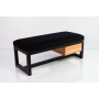 Ławka Pufa LoftTapicerowana Siedzisko Gładkie Czarny Stal LGMS-1 Rozmiary od 50 cm do 200 cm