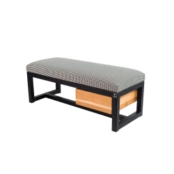 Ławka Pufa Tapicerowana Siedzisko Gładkie Pepitka Stal LGMS-1 Rozmiary od 50 cm do 200 cm