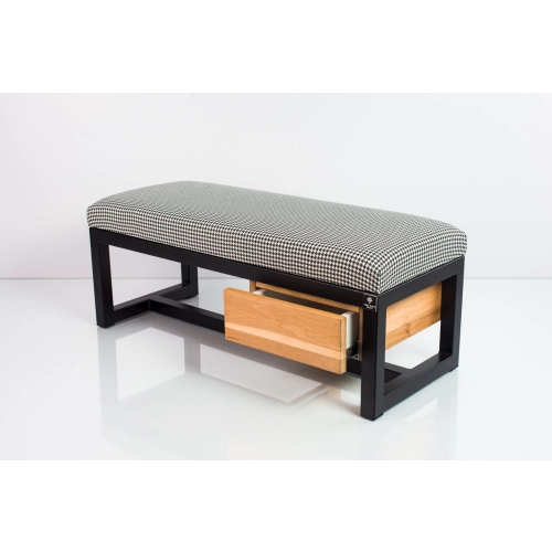 Ławka Pufa Tapicerowana Siedzisko Gładkie Pepitka Stal LGMS-1 Rozmiary od 50 cm do 200 cm