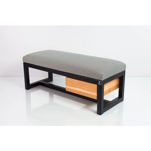 Ławka Pufa Tapicerowana Siedzisko Gładkie Pepitka Stal LGMS-1 Rozmiary od 50 cm do 200 cm