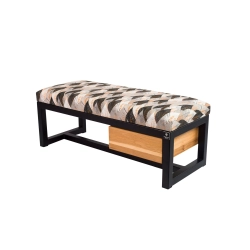 Ławka Pufa Tapicerowana Siedzisko Gładkie Ażurowe Liście Stal LGMS-1 Rozmiary od 50 cm do 200 cm