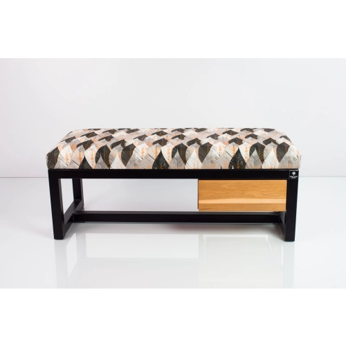 Ławka Pufa Tapicerowana Siedzisko Gładkie Ażurowe Liście Stal LGMS-1 Rozmiary od 50 cm do 200 cm