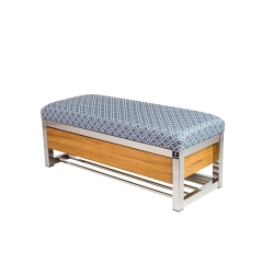 Ławka Pufa Tapicerowana Siedzisko Gładkie EVO 33 Stal Nierdzewna Szczotkowana / Polerowana LGMS-10 Rozmiary od 50 cm do 200 cm