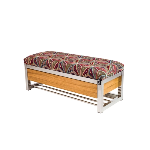 Ławka Pufa Tapicerowana Siedzisko Gładkie Malawi Stal Nierdzewna Szczotkowana / Polerowana LGMS-10 Rozmiary od 50 cm do 200 cm