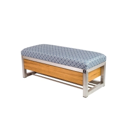 Ławka Pufa Tapicerowana Siedzisko Gładkie EVO 33 Stal Nierdzewna Szczotkowana / Polerowana LGMS-11 Rozmiary od 50 cm do 200 cm
