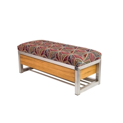 Ławka Pufa Tapicerowana Siedzisko Gładkie Malawi Stal Nierdzewna Szczotkowana / Polerowana LGMS-11 Rozmiary od 50 cm do 200 cm