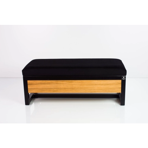 Ławka Pufa Tapicerowana Siedzisko Gładkie Czarny Stal LGMS-12 Rozmiary od 50 cm do 200 cm