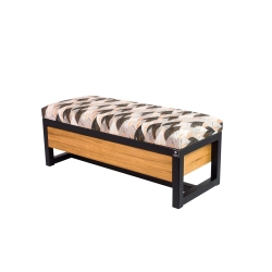 Ławka Pufa Tapicerowana Siedzisko Gładkie Ażurowe Liście Stal LGMS-12 Rozmiary od 50 cm do 200 cm