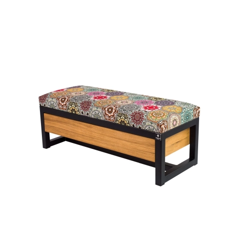 Ławka Pufa Tapicerowana Siedzisko Gładkie Hexagony Mandala Stal LGMS-12 Rozmiary od 50 cm do 200 cm