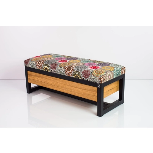 Ławka Pufa Tapicerowana Siedzisko Gładkie Hexagony Mandala Stal LGMS-12 Rozmiary od 50 cm do 200 cm