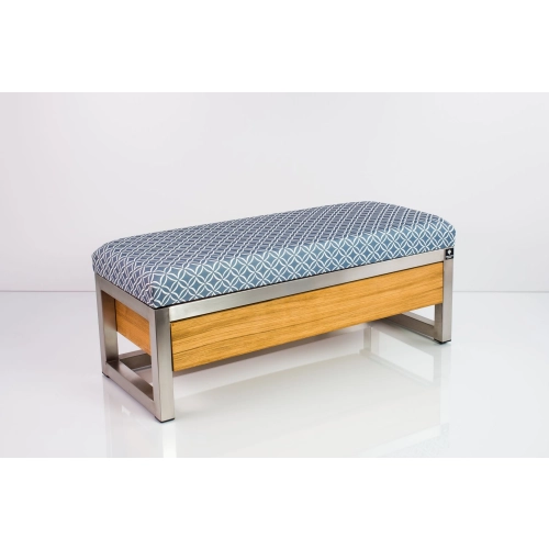 Ławka Pufa Tapicerowana Siedzisko Gładkie EVO 33 Stal Nierdzewna Szczotkowana / Polerowana LGMS-13 Rozmiary od 50 cm do 200 cm