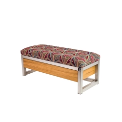 Ławka Pufa Tapicerowana Siedzisko Gładkie Malawi Stal Nierdzewna Szczotkowana / Polerowana LGMS-13 Rozmiary od 50 cm do 200 cm