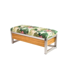 Ławka Pufa Tapicerowana Siedzisko Gładkie Tropic 01 Stal Nierdzewna Szczotkowana / Polerowana LGMS-13 Rozmiary od 50 cm do 200 cm
