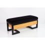 Ławka Pufa Tapicerowana Siedzisko Gładkie Czarny Stal LGMS-15 Rozmiary od 50 cm do 200 cm