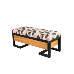 Ławka Pufa Tapicerowana Siedzisko Gładkie Ażurowe Liście Stal LGMS-15 Rozmiary od 50 cm do 200 cm