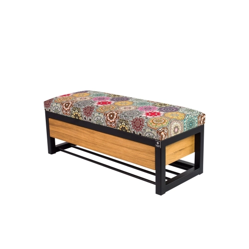 Ławka Pufa Tapicerowana Siedzisko Gładkie Hexagony Mandala Stal LGMS-16 Rozmiary od 50 cm do 200 cm