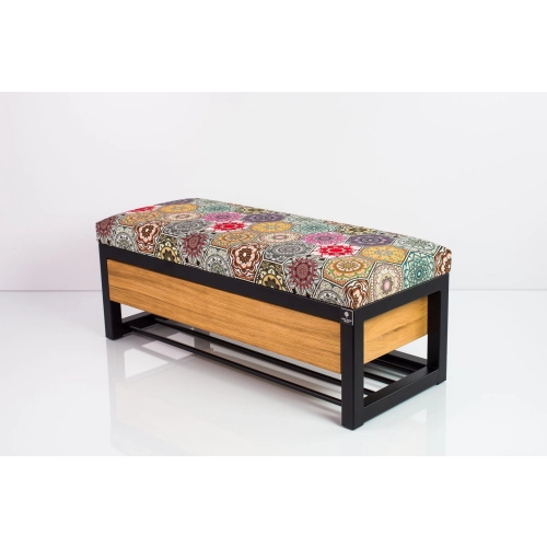 Ławka Pufa Tapicerowana Siedzisko Gładkie Hexagony Mandala Stal LGMS-16 Rozmiary od 50 cm do 200 cm