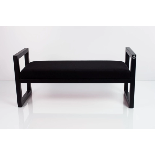 Ławka Pufa Tapicerowana Siedzisko Gładkie Czarny Stal LGMS-2 Rozmiary od 50 cm do 200 cm