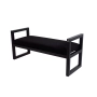 Ławka Pufa Tapicerowana Siedzisko Gładkie Czarny Stal LGMS-2 Rozmiary od 50 cm do 200 cm