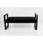Ławka Pufa Tapicerowana Siedzisko Gładkie Czarny Stal LGMS-2 Rozmiary od 50 cm do 200 cm