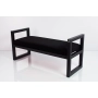 Ławka Pufa Tapicerowana Siedzisko Gładkie Czarny Stal LGMS-2 Rozmiary od 50 cm do 200 cm