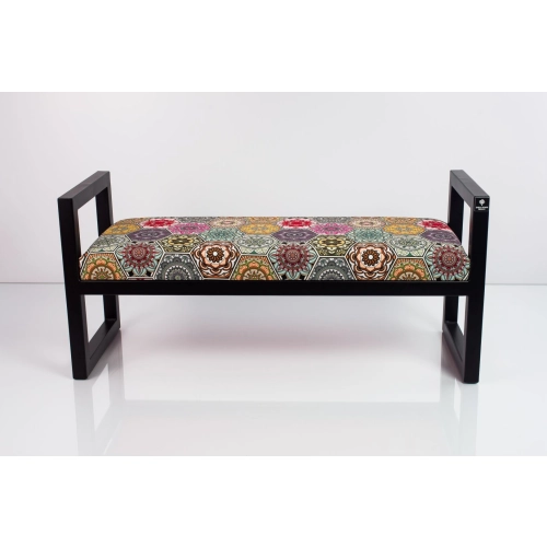Ławka Pufa Tapicerowana Siedzisko Gładkie Hexagony Mandala Stal LGMS-2 Rozmiary od 50 cm do 200 cm
