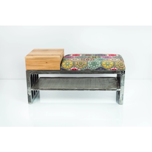 Ławka Pufa Tapicerowana Siedzisko Gładkie Hexagony Mandala Stal LGMS-24 Rozmiary od 50 cm do 200 cm